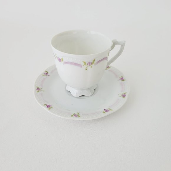 Hutschenreuther Viktoria Hand-Painted Teacup/Saucer, Rare Elegant German Teacup - Picture 2 of 12